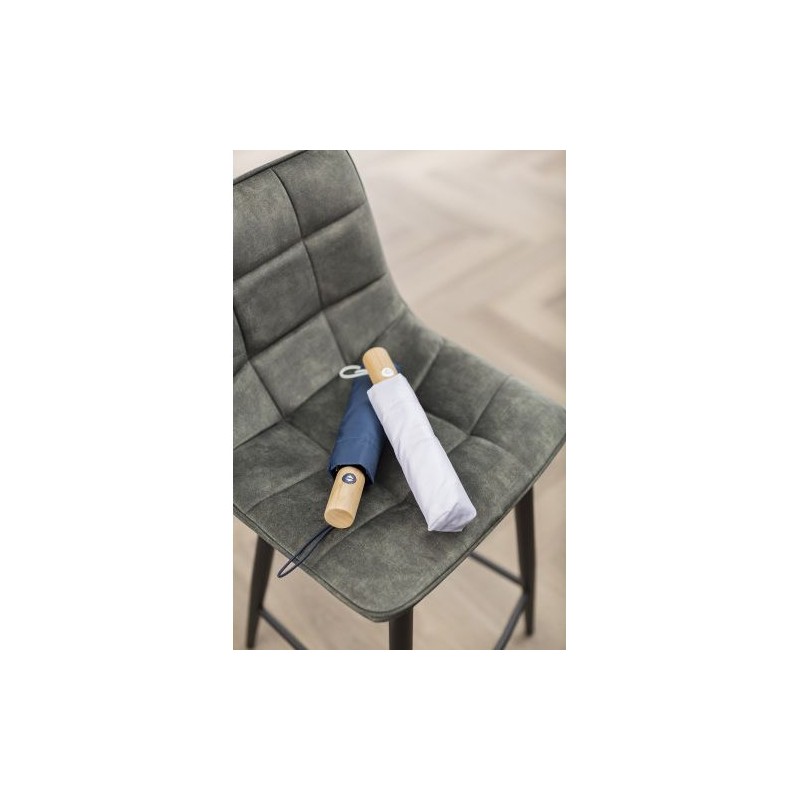 Parapluie pliable  en rPET - Teodora Matières : bambou Couleurs : blanc impression haute définition