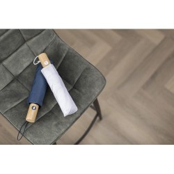 Parapluie pliable  en rPET - Teodora Matières : bambou Couleurs : blanc personnalisation rapide en France