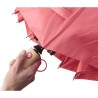 Parapluie pliable  en rPET - Teodora Matières : bambou Couleurs : rouge goodies publicitaire durable
