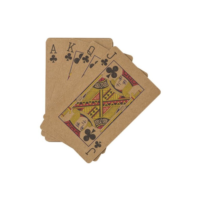 Jeu de cartes s en carton recyclé de 54 cartes - Andreina Matières : kraft Couleurs : brun personnalisable avec votre logo