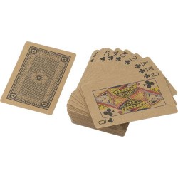 Jeu de cartes s en carton recyclé de 54 cartes - Andreina Matières : kraft Couleurs : brun marquage laser ultra précis