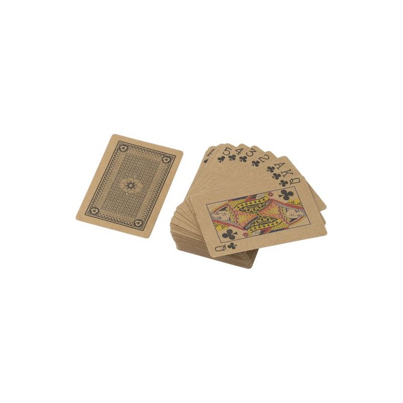 Jeu de cartes s en carton recyclé de 54 cartes - Andreina Matières : kraft Couleurs : brun marquage laser ultra précis