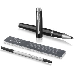 Stylo Bille Élégant Personnalisé pas cher - Roller Parker IM Matières : métal Couleurs : noir cadeau entreprise pas cher