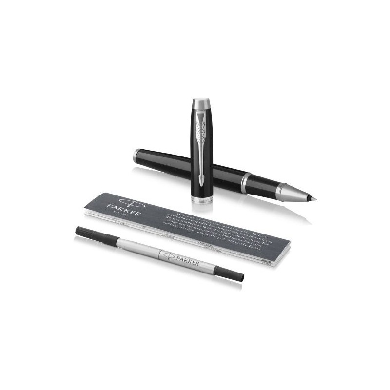 Stylo Bille Élégant Personnalisé pas cher - Roller Parker IM Matières : métal Couleurs : noir cadeau entreprise pas cher