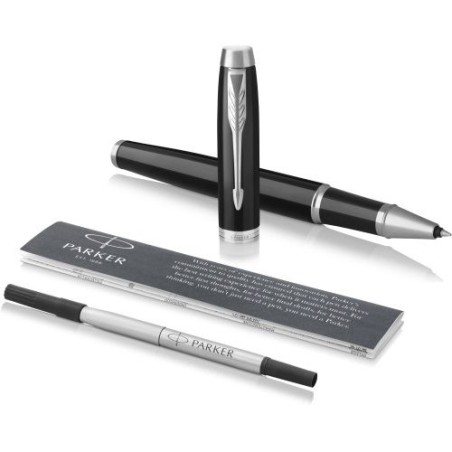 Stylo Bille Élégant Personnalisé pas cher - Roller Parker IM Matières : métal Couleurs : noir cadeau entreprise pas cher