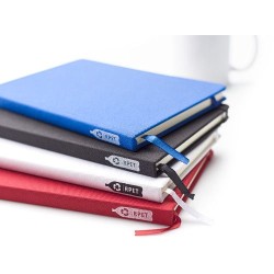 Carnet A5  en rPET personnalisé - Samira Matières : papier Couleurs : blanc goodies personnalisé en stock