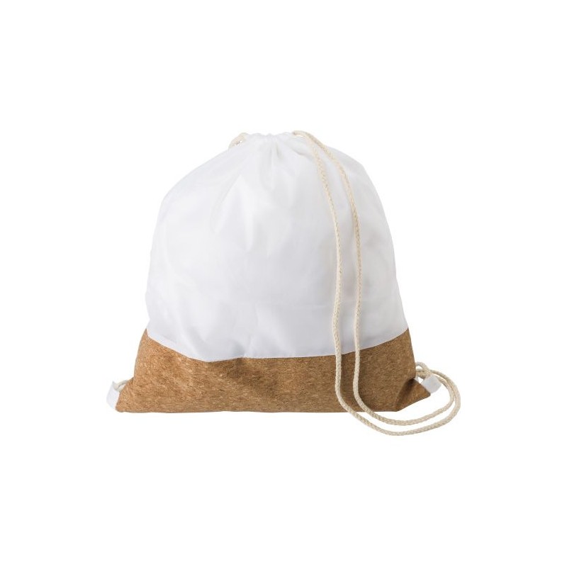 Sac à dos  en polyester rPET et liège - Elodie Matières : liège Couleurs : blanc goodies publicitaire événementiel