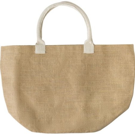 Sac shopping  en toile de jute - Zac Matières : coton Couleurs : beige personnalisable avec votre logo