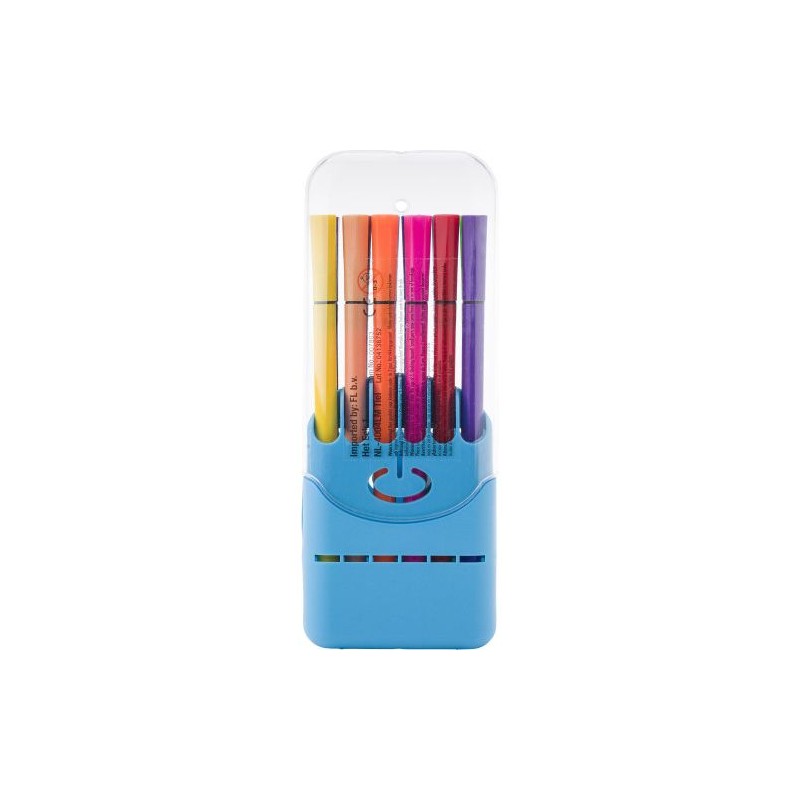Set de 12 feutres à eau s - Evan Matières : polypropylène (PP) Couleurs : bleu clair personnalisable avec votre logo