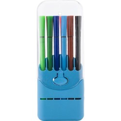 Set de 12 feutres à eau s - Evan Matières : polypropylène (PP) Couleurs : bleu clair cadeau entreprise pas cher