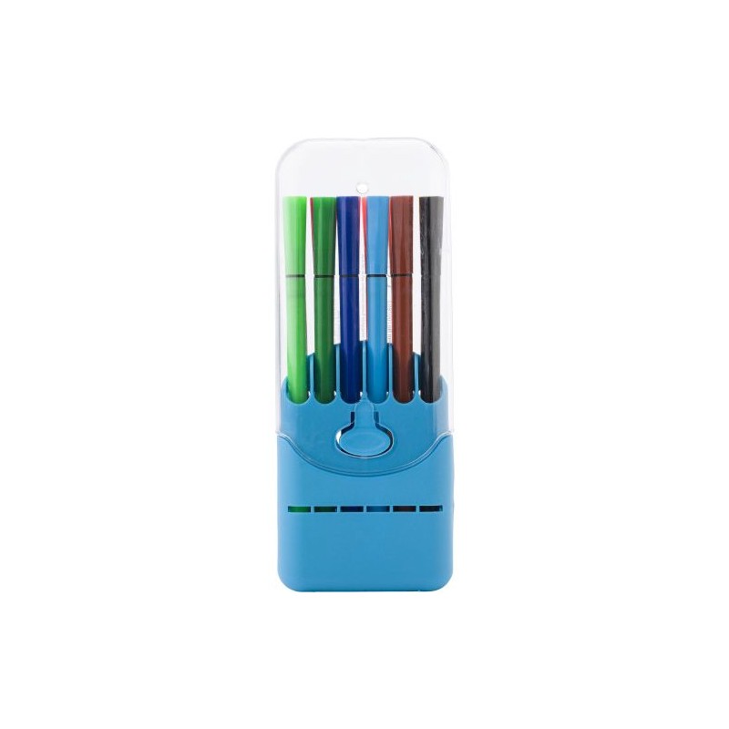 Set de 12 feutres à eau s - Evan Matières : polypropylène (PP) Couleurs : bleu clair cadeau entreprise pas cher