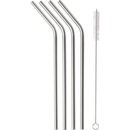 4 Pailles en Acier Inoxydable Rudy - Écologiques et Pratiques