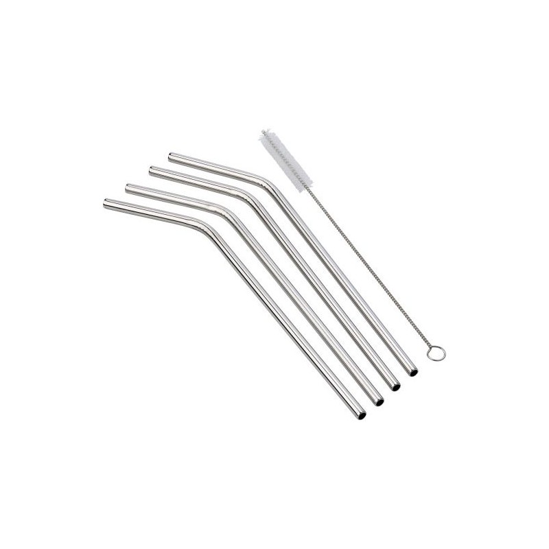 4 Pailles en Acier Inoxydable Rudy - Écologiques et Pratiques