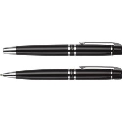 Stylo à bille et roller élégant Charles Dickens® Santana Matières : cuivre Couleurs : noir