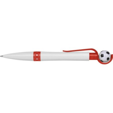 Stylo bille personnalisé publicitaire  'Football' Prem Matières : plastique Couleurs : rouge cadeau collaborateur premium