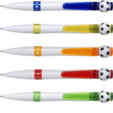 Stylo bille personnalisé publicitaire  'Football' Prem Matières : plastique Couleurs : rouge objet publicitaire robuste