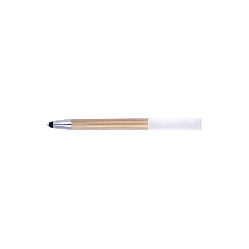Stylo bille  en bambou et plastique Colette Matières : bambou Couleurs : blanc goodies publicitaire événementiel