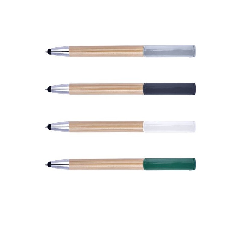 Stylo bille  en bambou et plastique Colette Matières : bambou Couleurs : blanc livraison express 24h 48h