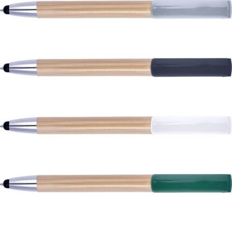 Stylo bille  en bambou et plastique Colette Matières : bambou Couleurs : blanc livraison express 24h 48h