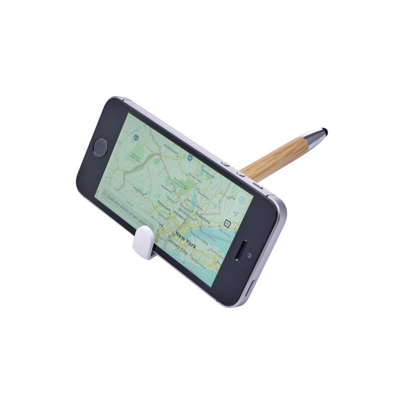 Stylo bille  en bambou et plastique Colette Matières : bambou Couleurs : blanc goodies publicitaire durable