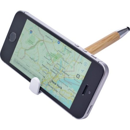 Stylo bille  en bambou et plastique Colette Matières : bambou Couleurs : blanc goodies publicitaire durable