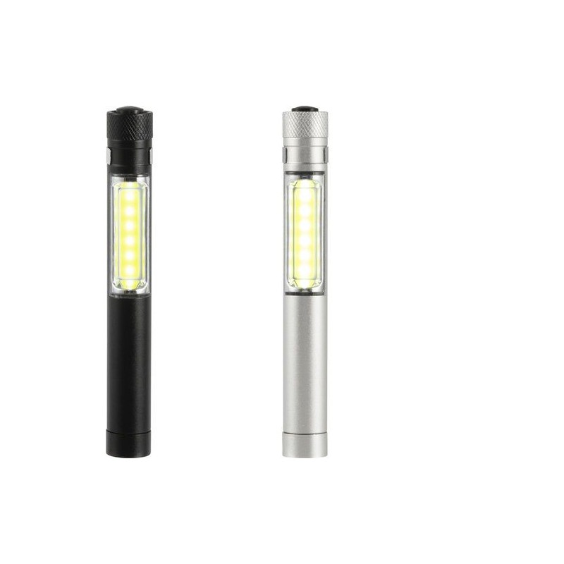 Torche LED COB Pratique en Aluminium Personnalisée - Beth Matières : métal Couleurs : noir goodies publicitaire événementiel