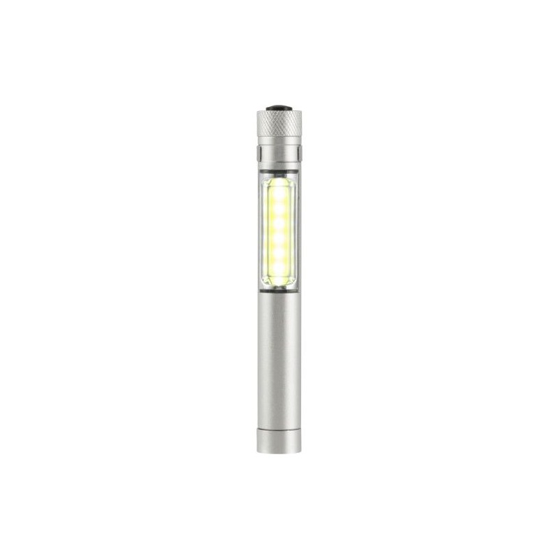 Torche LED COB Pratique en Aluminium Personnalisée - Beth Matières : métal Couleurs : argenté personnalisable avec votre logo