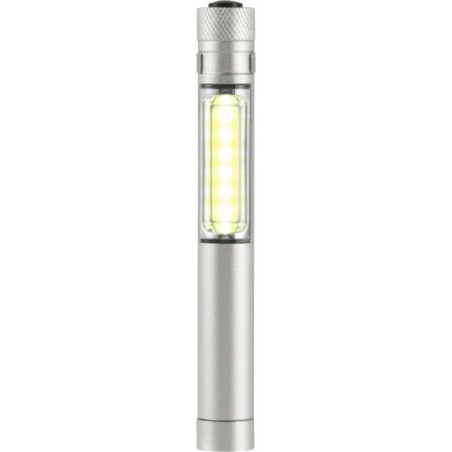 Torche LED COB Pratique en Aluminium Personnalisée - Beth Matières : métal Couleurs : argenté personnalisable avec votre logo