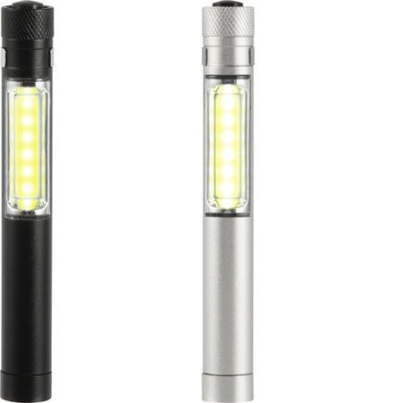 Torche LED COB Pratique en Aluminium Personnalisée - Beth Matières : métal Couleurs : argenté cadeau entreprise pas cher