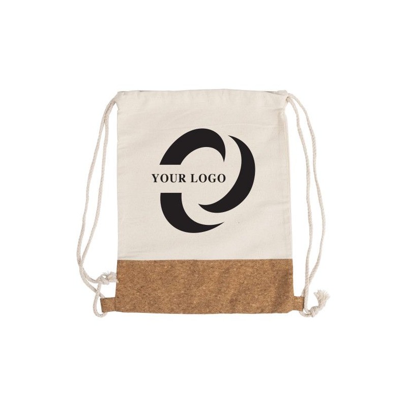Sac à dos  en coton pour entreprises - Tianna Matières : liège Couleurs : kaki goodies publicitaire événementiel