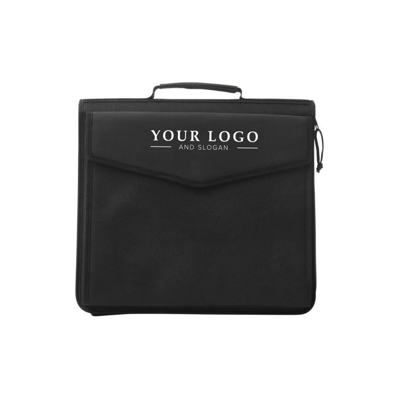 Porte-documents personnalisé en polyester - Coco Matières : polyester Couleurs : noir cadeau entreprise pas cher