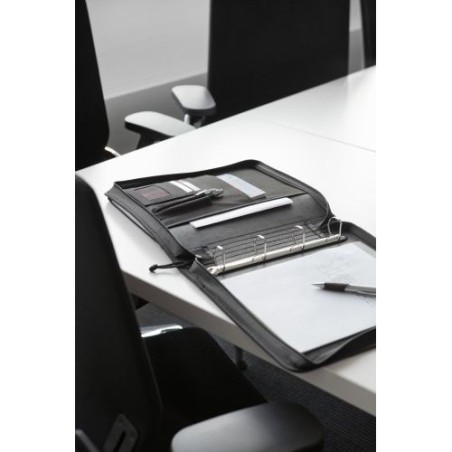Porte-documents personnalisé en polyester - Coco Matières : polyester Couleurs : noir marquage laser ultra précis