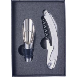 Set à vin personnalisé en métal - Dale Matières : métal Couleurs : noir cadeau entreprise pas cher