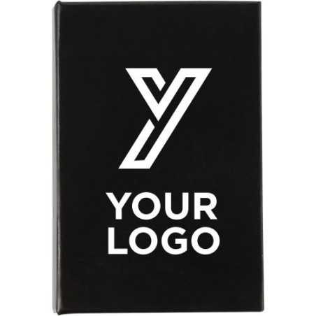 Etui cartonné personnalisé pour papiers repositionnables Belinda Matières : papier Couleurs : noir marquage laser ultra précis
