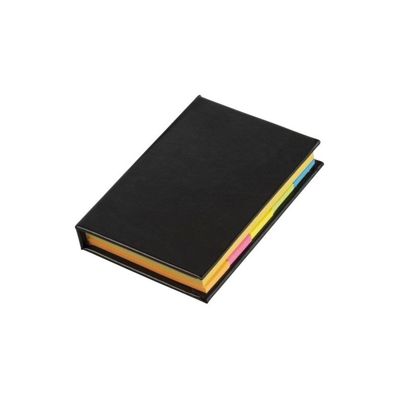 Etui cartonné personnalisé pour papiers repositionnables Belinda Matières : papier Couleurs : noir cadeau collaborateur premium