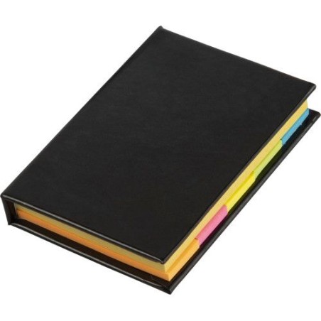 Etui cartonné personnalisé pour papiers repositionnables Belinda Matières : papier Couleurs : noir cadeau collaborateur premium