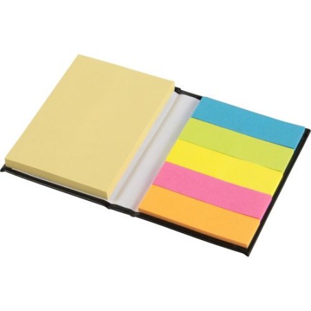 Etui cartonné personnalisé pour papiers repositionnables Belinda Matières : papier Couleurs : noir accessoire événementiel uniqu
