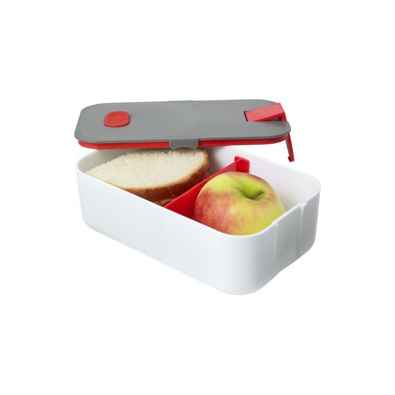 Lunch box compartimentée  personnalisée Veronica Matières : plastique Couleurs : rouge goodies entreprise design