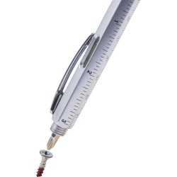 Stylo bille multifonction personnalisé Giuliana Matières : plastique Couleurs : argenté marquage laser ultra précis