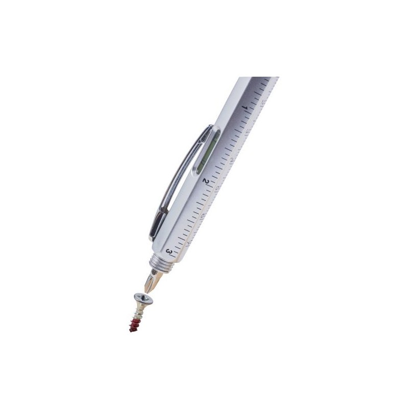 Stylo bille multifonction personnalisé Giuliana Matières : plastique Couleurs : argenté marquage laser ultra précis