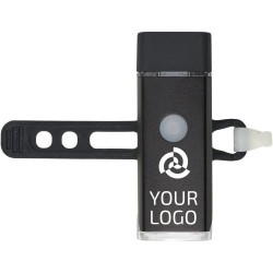 Lampe à vélo amovible personnalisée sécuritaire Ethan Matières : silicone Couleurs : noir cadeau entreprise pas cher