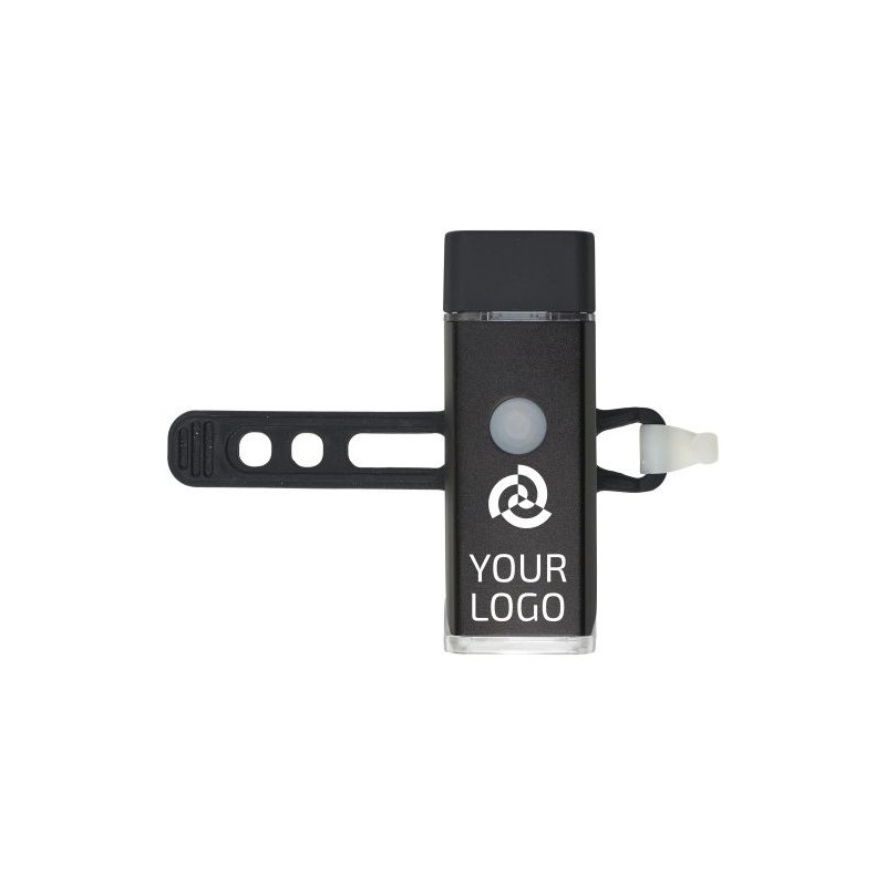 Lampe à vélo amovible personnalisée sécuritaire Ethan Matières : silicone Couleurs : noir cadeau entreprise pas cher