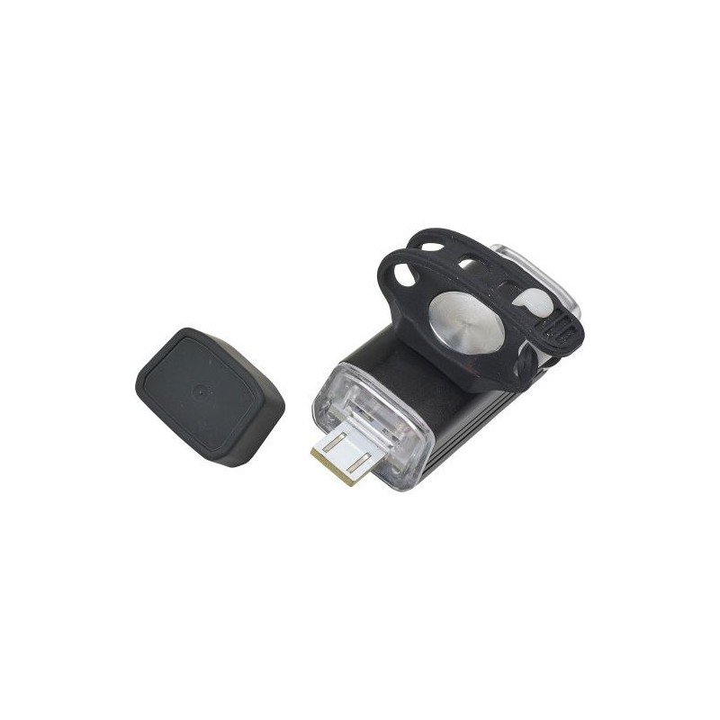 Lampe à vélo amovible personnalisée sécuritaire Ethan Matières : silicone Couleurs : noir marquage laser ultra précis