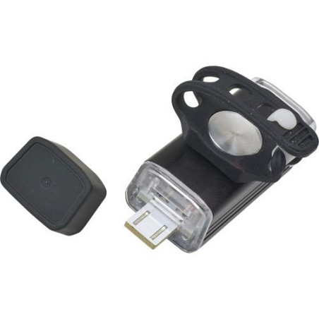 Lampe à vélo amovible personnalisée sécuritaire Ethan Matières : silicone Couleurs : noir marquage laser ultra précis