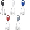 Câbles de charge personnalisés adaptateurs pratiques Pilar Matières : plastique Couleurs : blanc objet promotionnel éco-responsa