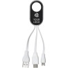 Câbles de charge personnalisés adaptateurs pratiques Pilar Matières : plastique Couleurs : blanc goodies entreprise design