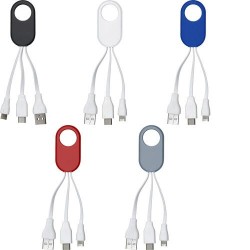 Câbles de charge personnalisés adaptateurs pratiques Pilar Matières : plastique Couleurs : bleu livraison express 24h 48h