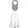 Câbles de charge personnalisés adaptateurs pratiques Pilar Matières : plastique Couleurs : gris personnalisable avec votre logo