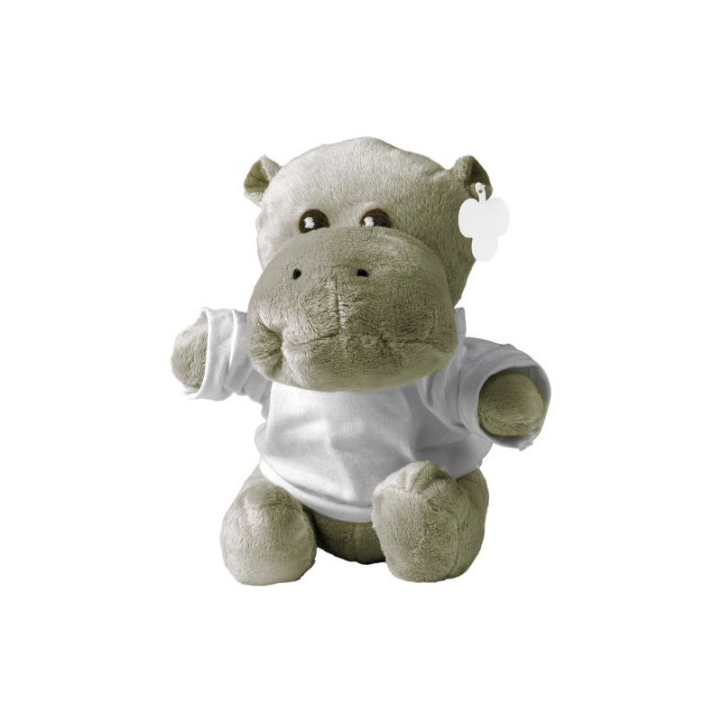 Peluche  'Hippopotame' Geraldine - Cadeau d'entreprise unique Matières : coton Couleurs : gris personnalisable avec votre logo