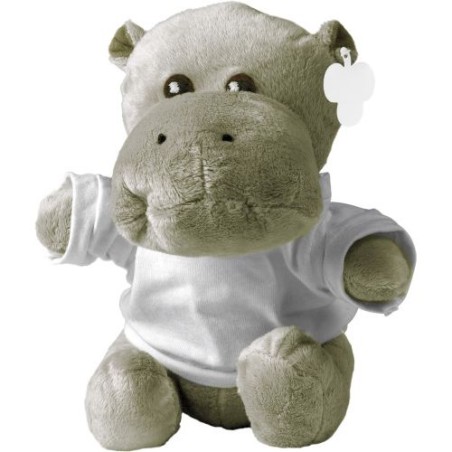 Peluche  'Hippopotame' Geraldine - Cadeau d'entreprise unique Matières : coton Couleurs : gris personnalisable avec votre logo
